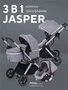 Коляска-трансформер 3 в 1 Mowbaby Jasper Silver grey 4670078653499