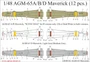 UR48182  декали  AGM-65A/B/D Maverick (12 pcs.)  (1:48) 2000002140238