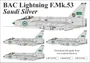 UR72258  декали  BAC Lightning Mk.53 Saudi Silver  (1:72) 2000002141921