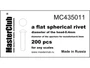 MC435011  дополнения из смолы  Flat spherical rivet 0,4mm  (1:35) 2000000082561