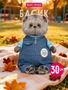 Кот Басик 30 см в комбинезоне Деним 589852443