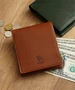 Двустворчатый кошелек Moz NEW SOLID из натуральной кожи, коричневый 48043266