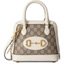 Мини-сумка Gucci Horsebit 1955 с верхней ручкой, кремовая 620065