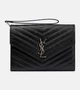 Кожаный клатч Cassandre Saint Laurent, черный 2106429