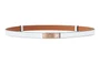 Кожаный ремень Hermes Kelly белый 4510949