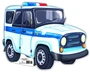 ФМ1-9752 Плакат вырубной А4. Полицейская машина (с уф-лаком) - группа Транспорт 1976011640