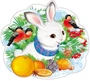 ФМ1-12936 Плакат вырубной А4. Заяц в дарах зимы (с УФ-лаком) 882479422