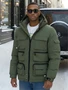 Куртка спортивная мужская зимняя с капюшоном зеленого цвета 3222Z 1770955124