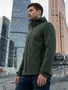 Ветровка мужская софтшелл виндстоппер с капюшоном спортивная цвета хаки 9615_1Kh 1371011803