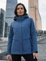 Ветровка женская софтшелл виндстоппер с капюшоном спортивная синего цвета 9616_1S 121138157