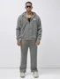 Спортивный костюм мужской демисезонный на флисе серого цвета 328Sr 1318438990