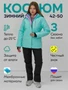 Горнолыжный костюм женский зимний бирюзового цвета 001_1Br 1203758094