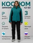 Горнолыжный костюм женский зимний зеленого цвета 0027Z 1699058005