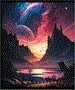 Тетрадь 170х203, 48 л. скрепка COSMIC LANDSCAPE 1812363779