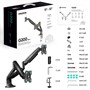 Кронштейн настольный для двух мониторов ONKRON Black G200 для размера 13"-32" 677772335