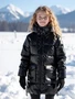 Пальто зимнее для девочки Amarobaby FANCY, черный AB-OD25-FANCY29/09-116