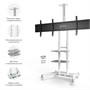 Мобильная напольная стойка для двух панелей ONKRON TS1881DV White для размера 40"-65" 1356063332