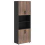 Шкаф-стеллаж высокий VELION VENEER VRHCS 80.4, американский орех/яшма черный, 800х430х2253 мм 960727913