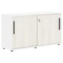 Шкаф низкий EDIS ELC 1343, ясень траун/черный/белый, 1346х430х750 мм 1421954915