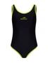 Купальник для плавания 25DEGREES Edge Black/Lime 25D22001J, полиамид, подростковый 365455128