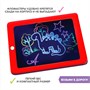 Планшет с экраном для рисования и подсветкой КРАСНЫЙ, 6 фломастеров и обучающие карточки, Bondibon (арт. ВВ5172) 982210084